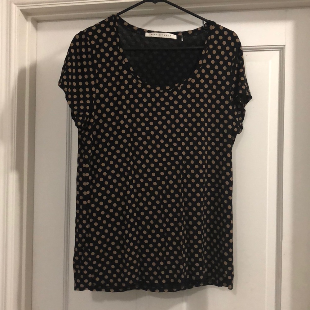 Black & tan blouse